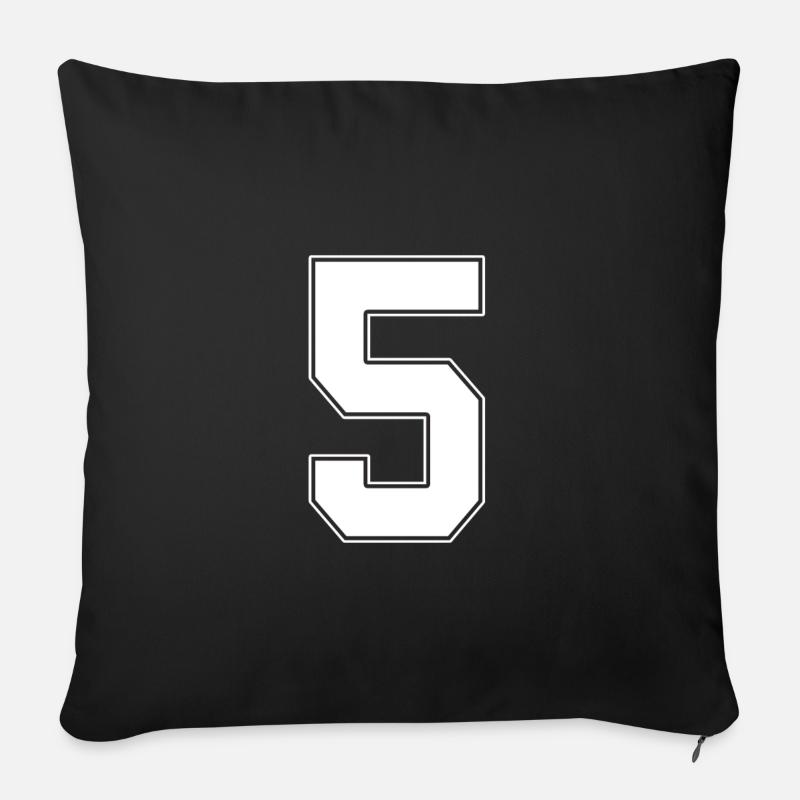 5 Jahre Trikot 5 - Sofakissenbezug 45 x 45 cm - Schwarz
