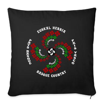 Lauburu croix Basques - Sofakissenbezug 45 x 45 cm - Schwarz - Vorne