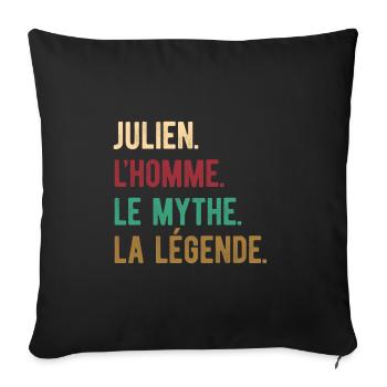 JULIEN L'HOMME LE MYTHE LA LÉGENDE - Housse de coussin décorative 45 x 45 cm - noir - Devant