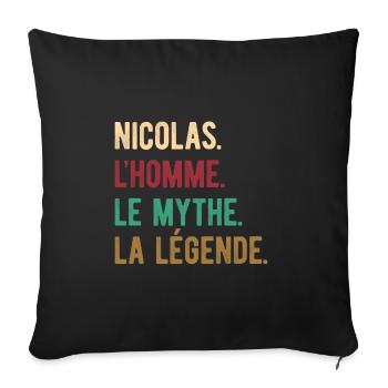 NICOLAS L'HOMME LE MYTHE LA LÉGENDE - Housse de coussin décorative 45 x 45 cm - noir - Devant