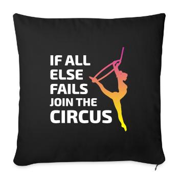 Aerial Hoop Lyra Seide Zirkus Akrobatik lustig - Sofakissenbezug 45 x 45 cm - Schwarz - Vorne