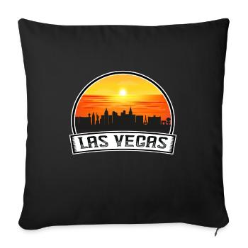 Las Vegas Nevada USA Skyline Vintage Sonnenuntergang Reisen - Sofakissenbezug 45 x 45 cm - Schwarz - Vorne