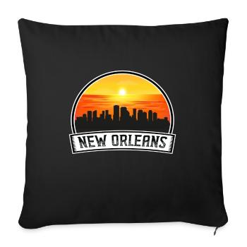 La Nouvelle-Orléans Louisiane USA Skyline Vintage Sunset T - Housse de coussin décorative 45 x 45 cm - noir - Devant