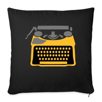 machine write - Sofa pillowcase 17,3'' x 17,3'' (45 x 45 cm) - black - Front