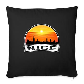 Nice France Skyline Vintage Sunset Travel Souvenir - Sofa pillowcase 17,3'' x 17,3'' (45 x 45 cm) - black - Front
