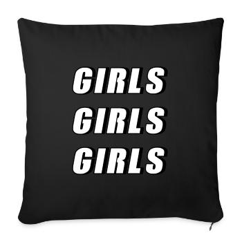 Fille fille fille fille - Housse de coussin décorative 45 x 45 cm - noir - Devant