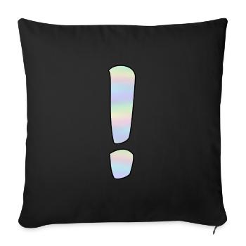 Holographic exclamation mark - Sofa pillowcase 17,3'' x 17,3'' (45 x 45 cm) - black - Front