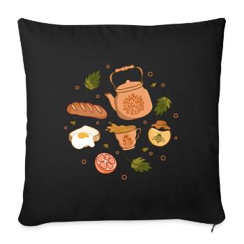 Enjoy Teatime - Sofa pillowcase 17,3'' x 17,3'' (45 x 45 cm) - black - Front