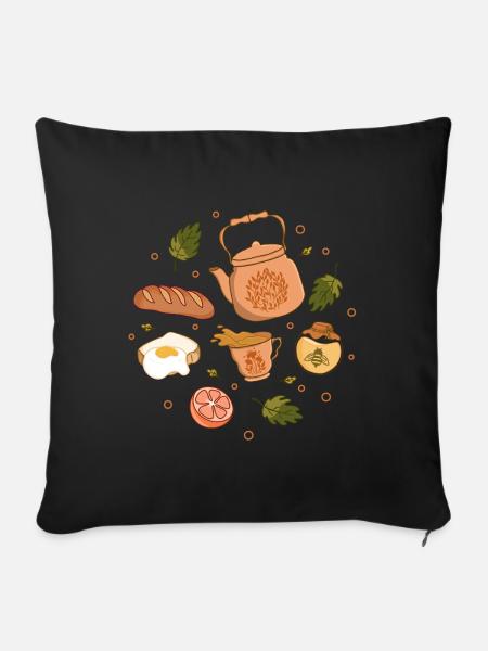 Enjoy Teatime - Sofa pillowcase 17,3'' x 17,3'' (45 x 45 cm) - black