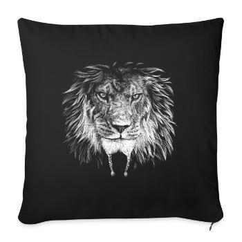 Lion Biker - Sofa pillowcase 17,3'' x 17,3'' (45 x 45 cm) - black - Front