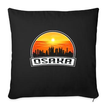 Osaka Japan Skyline Vintage Sunset Travel Souvenir - Sofa pillowcase 17,3'' x 17,3'' (45 x 45 cm) - black - Front