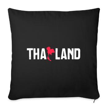 Thailand - Sofakissenbezug 45 x 45 cm - Schwarz - Vorne