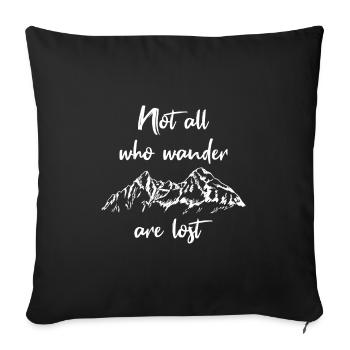 Tous ceux qui errent ne sont pas perdus IV - Housse de coussin décorative 45 x 45 cm - noir - Devant