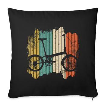 Retro Bike Silhouette on Colour Stripes - Sofa pillowcase 17,3'' x 17,3'' (45 x 45 cm) - black - Front