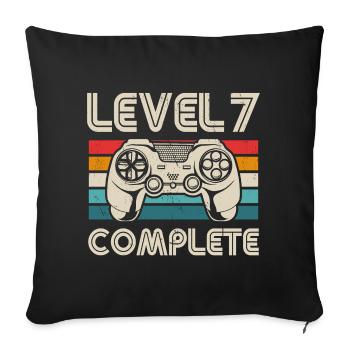 7. Geburtstag Spruch 7 Jahre Geburtstag Geschenk - Sofakissenbezug 45 x 45 cm - Schwarz - Vorne