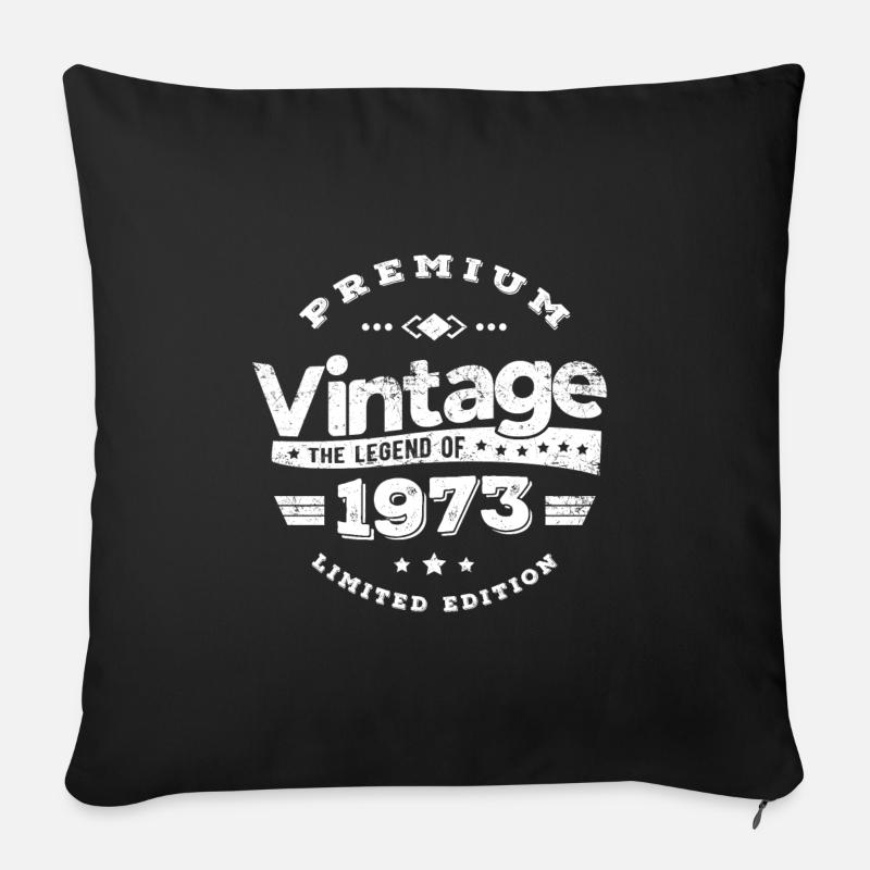 VINTAGE 1973 - Sofakissenbezug 45 x 45 cm - Schwarz