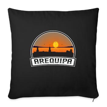 Arequipa Peru Skyline Vintage Sunset Travel Souven - Sofa pillowcase 17,3'' x 17,3'' (45 x 45 cm) - black - Front