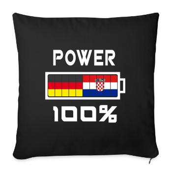 Germany and Croatia Power 100% - Sofa pillowcase 17,3'' x 17,3'' (45 x 45 cm) - black - Front