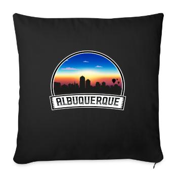 Albuquerque Nouveau-Mexique USA Skyline Vintage Sunset - Housse de coussin décorative 45 x 45 cm - noir - Devant