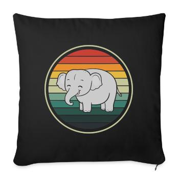 Elefant Elefanten - Sofakissenbezug 45 x 45 cm - Schwarz - Vorne