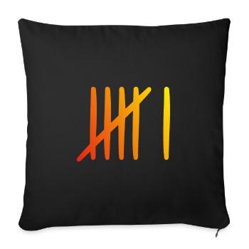 6 birthday tally sheet - 6 years old - Sofa pillowcase 17,3'' x 17,3'' (45 x 45 cm) - black - Front