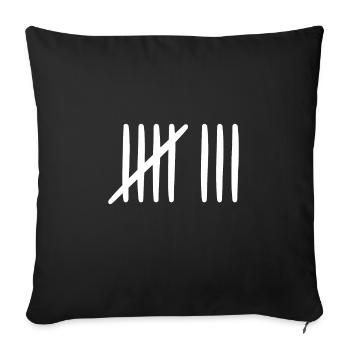 8 birthday tally sheet - 8 years old - Sofa pillowcase 17,3'' x 17,3'' (45 x 45 cm) - black - Front