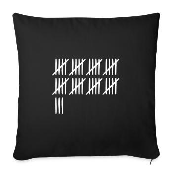 43 birthday tally sheet - 43 years old - Sofa pillowcase 17,3'' x 17,3'' (45 x 45 cm) - black - Front