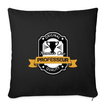 Professeur number one original cadeau - Housse de coussin décorative 45 x 45 cm - noir - Devant
