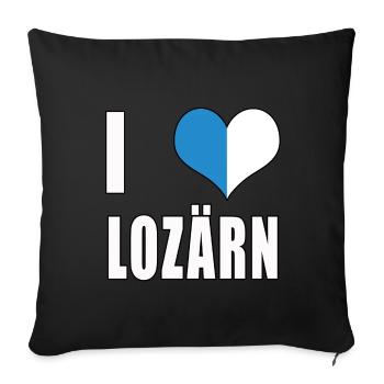 i love Lozärn Luzern Liebe Herz Schweiz Geschenk - Sofakissenbezug 45 x 45 cm - Schwarz - Vorne