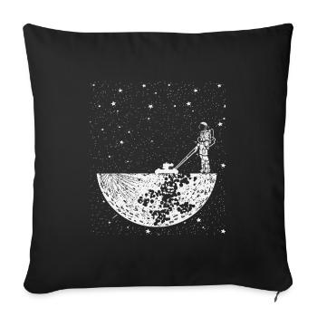 Rasen mähen Astronaut - Sofakissenbezug 45 x 45 cm - Schwarz - Vorne