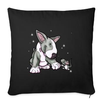 Bullterrier Fist Bump Mouse - Housse de coussin décorative 45 x 45 cm - noir - Devant