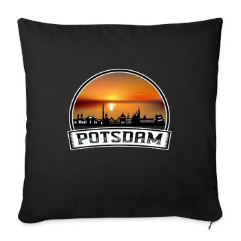 Potsdam Germany Skyline Vintage Sunset Travel Souv - Sofa pillowcase 17,3'' x 17,3'' (45 x 45 cm) - black - Front