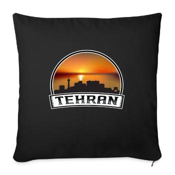 Tehran Iran Skyline Vintage Sunset Travel Souvenir - Sofa pillowcase 17,3'' x 17,3'' (45 x 45 cm) - black - Front