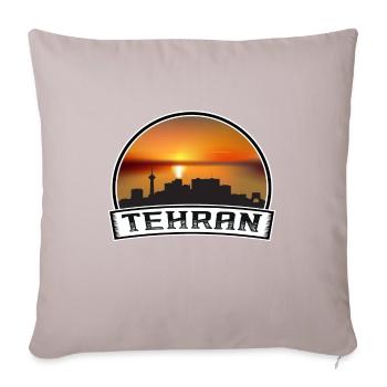 Tehran Iran Skyline Vintage Sunset Travel Souvenir - Sofa pillowcase 17,3'' x 17,3'' (45 x 45 cm) - light taupe - Front