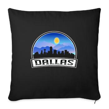 Dallas Texas USA Skyline Vintage Sunset Travel Sou - Sofa pillowcase 17,3'' x 17,3'' (45 x 45 cm) - black - Front