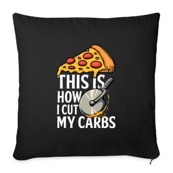 Diet Humor Pizza Carbs - Sofa pillowcase 17,3'' x 17,3'' (45 x 45 cm) - black - Front