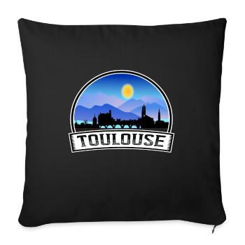 Toulouse Frankreich Skyline Vintage Sonnenuntergang Reise Souv - Sofakissenbezug 45 x 45 cm - Schwarz - Vorne