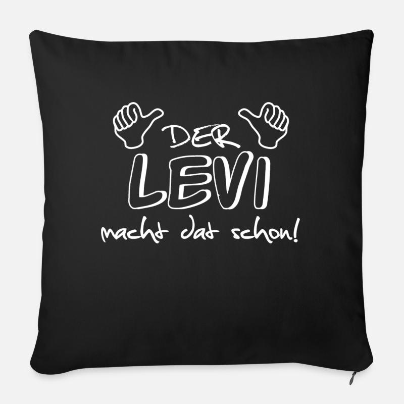 levi - Sofakissenbezug 45 x 45 cm - Schwarz