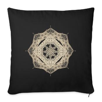 geometric macramé style flower pendant - Sofa pillowcase 17,3'' x 17,3'' (45 x 45 cm) - black - Front