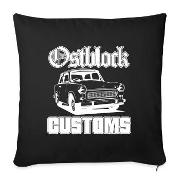 Trabi Trabbi Ostblock Customs DDR Auto - Sofakissenbezug 45 x 45 cm - Schwarz - Vorne