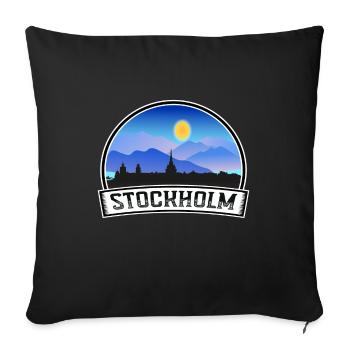 Stockholm Schweden Skyline Vintage Sonnenuntergang Reise Sou - Sofakissenbezug 45 x 45 cm - Schwarz - Vorne