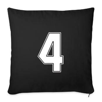 4 Jahre Trikotnummer 4 - Sofakissenbezug 45 x 45 cm - Schwarz - Vorne