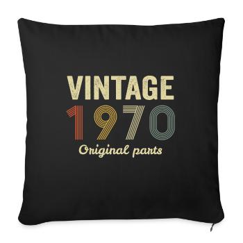 vintage 1970 - Sofa pillowcase 17,3'' x 17,3'' (45 x 45 cm) - black - Front