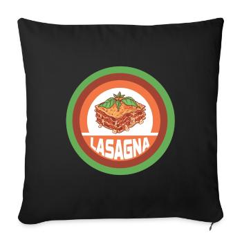 Lasagne design vintage - Housse de coussin décorative 45 x 45 cm - noir - Devant