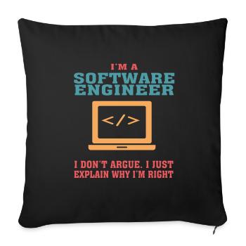 Funny Software Engineering Quote for Software Engi - Sofa pillowcase 17,3'' x 17,3'' (45 x 45 cm) - black - Front