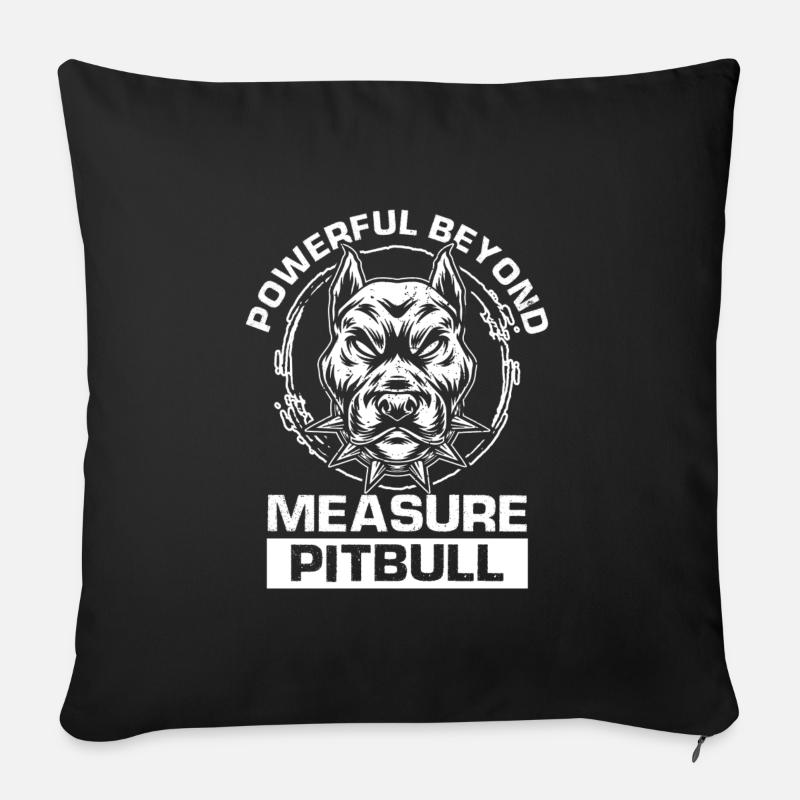 Pitbull Hund Kampfhund - Sofakissenbezug 45 x 45 cm - Schwarz