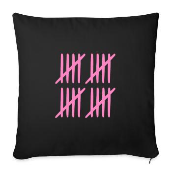 20th birthday tally sheet 20 years old - Sofa pillowcase 17,3'' x 17,3'' (45 x 45 cm) - black - Front