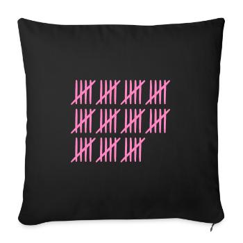 55th birthday tally sheet 55 years old - Sofa pillowcase 17,3'' x 17,3'' (45 x 45 cm) - black - Front