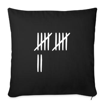 12th birthday tally sheet 12 years old - Sofa pillowcase 17,3'' x 17,3'' (45 x 45 cm) - black - Front