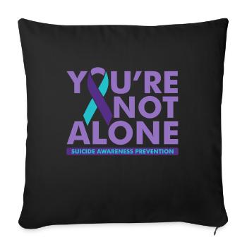 Prévention de la sensibilisation au suicide - Housse de coussin décorative 45 x 45 cm - noir - Devant